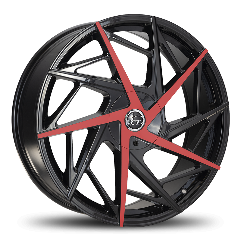 VCT Warlock Wheel in Black-Red Machined